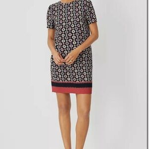 Ann Taylor Geo Border Shift Dress NWT